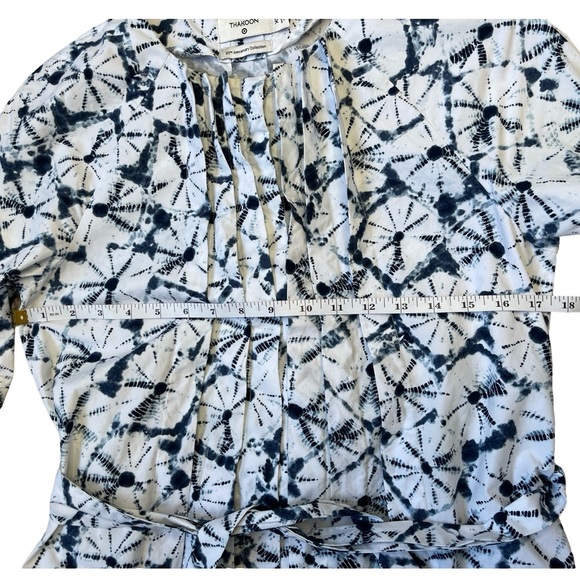 Thakoon x Target Shibori Print Elbow Sleeve Mini Blue White Shirtdress - XS - Picture 7 of 12